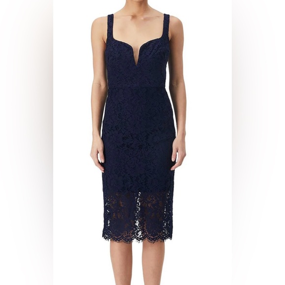 Bardot Womens Plunging Midi Semi-Formal Cocktail and Party Dress BHFO 0754 SZ L - Picture 1 of 11